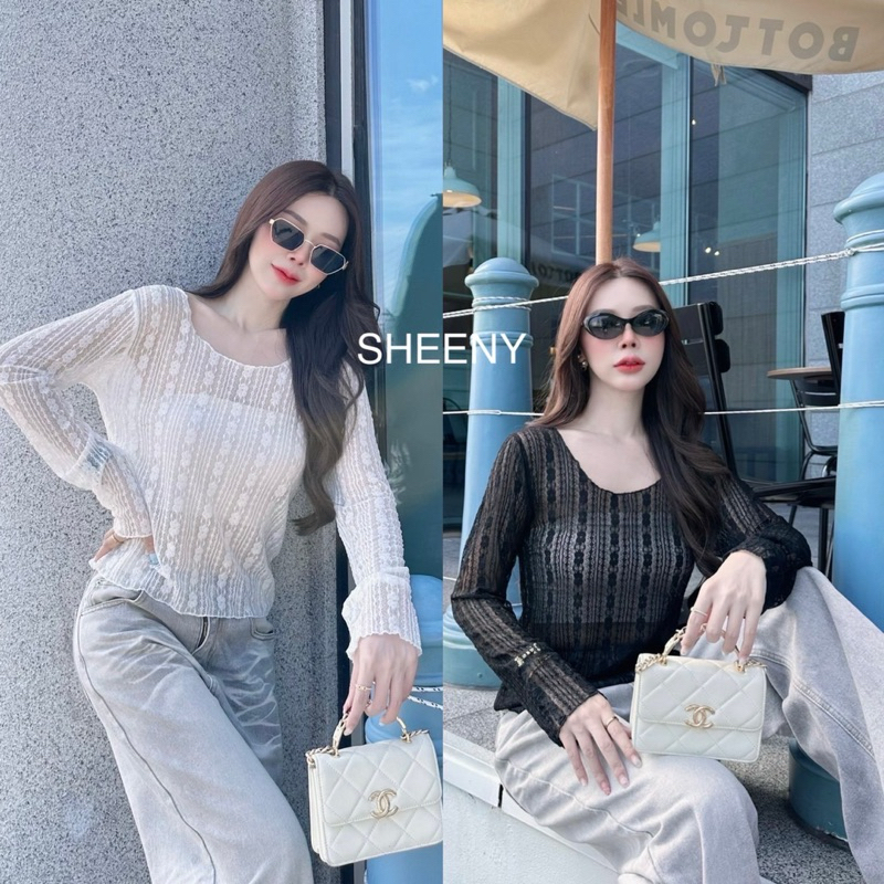 KELLY LACE TOP เสื้อแขนยาวซีทรู ป้ายSheeny