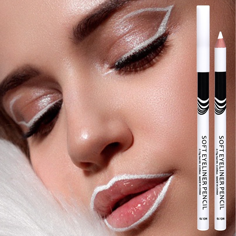【Lemon】ปากกาอายไลเนอร์ สีขาว / ดินสอเขียนขอบตา บางพิเศษ ติดทนนาน / ไฮไลท์ สว่าง กันน้ํา เครื่องสําอางแต่งหน้า เพื่อความง