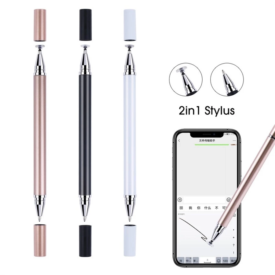 2 In 1 ปากกาสัมผัสหน้าจอสําหรับ Android Smart Phone และแท็บเล็ต Ios Iphone IPad
