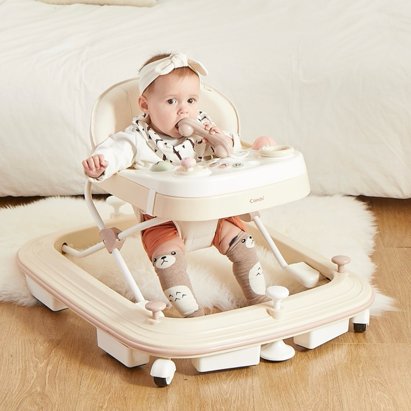 🇰🇷 [Combi] YT-Organic Baby Folderable Baby Walker รถหัดเดิน รถหันเดินเด็ก พร้อมเสียงดนตรี+ของเล่น ปร