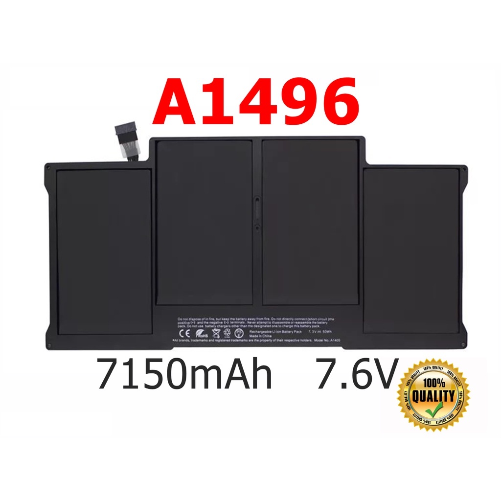 Battery รุ่น A1496 (สำหรับ Air 13" รุ่นปี Mid 2011 ถึง Early 2017 / A1405 A1377 A1466 A1369 ) Laptop