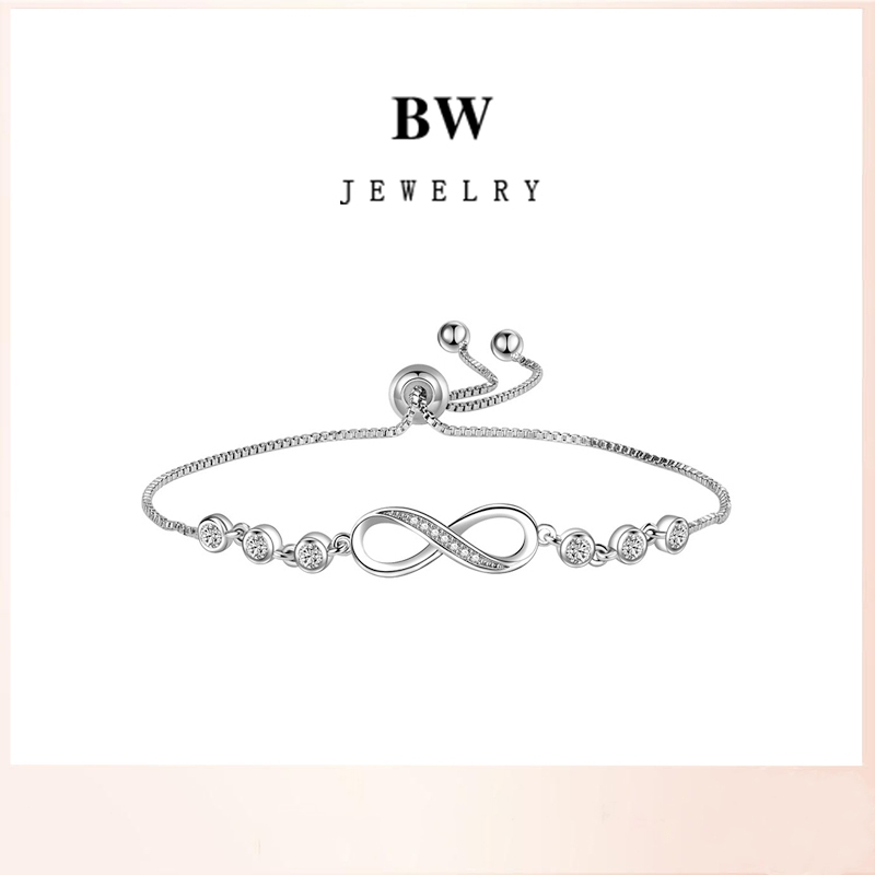Jewelry สร้อยข้อมือแพลทินัม สร้อยข้อมือผู้หญิง สร้อยข้อมืออินฟินิตี้ ✨BWS002 ของขวัญคู่