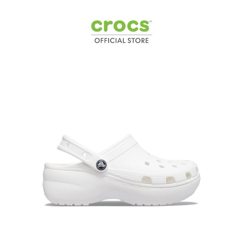 ❌ขายแล้ว❌ CROCS (ไซส์W6) รองเท้าลำลองผู้หญิง CLASSIC PLATFORM CLOG รุ่น 206750100 - WHITE