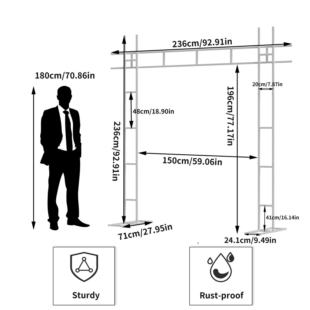 SUSIRE ซุ้มงานแต่ง โครงแต่งงาน ซุ้มไม้เลื้อย ซุ้มกุหลาบเลื้อย  เหล็กวงรี โครงไม้เลื้อย Wedding Arch - รูปที่ 6