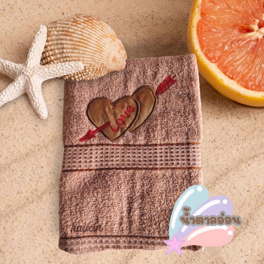 ผ้าเช็ดตัว ผ้าขนหนูอาบน้ำสีสวย ผ้า Cotton นุ่ม เนื้อดีมาก -ขนาดผ้า24×48 นิ้ว (ลายปักเปลี่ยนตามล็อตสินค้า) ราคา ถูกที่สุด ดีลบีเคเค แกลเลอรีภาพที่ 6