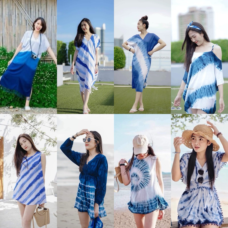 มัดย้อม ชุดมัดย้อม เดรสมัดย้อม เสื้อมัดย้อม ชุดไปทะเล
