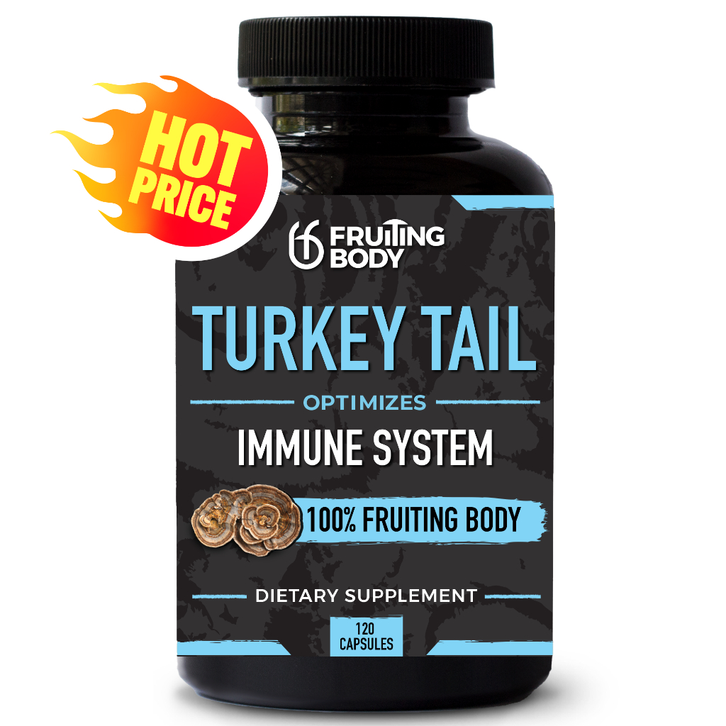 เห็ดหางไก่งวง เห็ดTurkey Tail Mushroom Capsules 100%เห็ดหางไก่งวง เห็ด Turkey Tail Mushrooms 60 or 120 Capsules