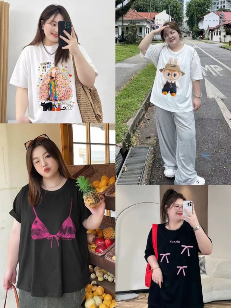 TeddyTee ส่งจากไทย เสื้อยืด สาวอวบ สกรีนลายฮิต ทรงสวย ผ้าคอตตอนแท้ ผ้าเย็นนิ่ม ไม่ยืดไม่ย้วย สไตล์เกาหลีน่ารัก girl