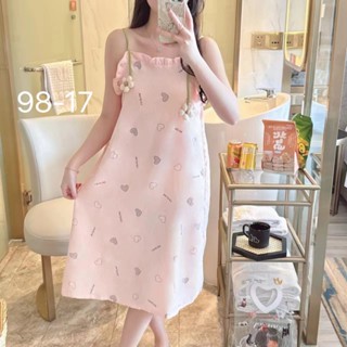 ชุดนอนกระโปรงลายใหม่ เนื้อผ้าฝ้าย ใส่สบาย98-10