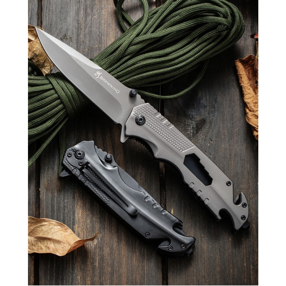 ZD21 มีดพับ BROWNING มีดเดินป่า มีดพกพา มีดตั้งแคมป์ มีที่ทุบกระจก เปิดขวดได้