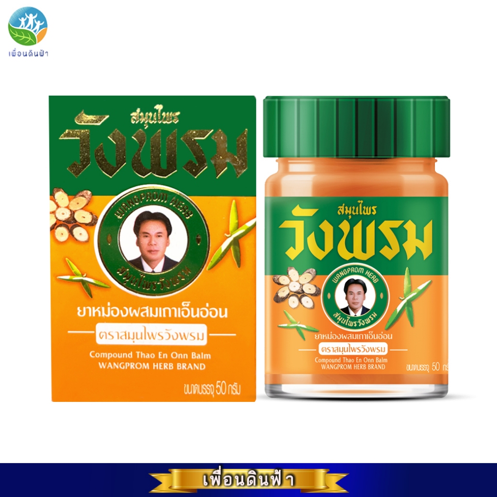 ยาหม่องเถาเอ็นอ่อน สูตรเย็น 50g. WANGPROM Compound Thao En Onn Balm วังพรม