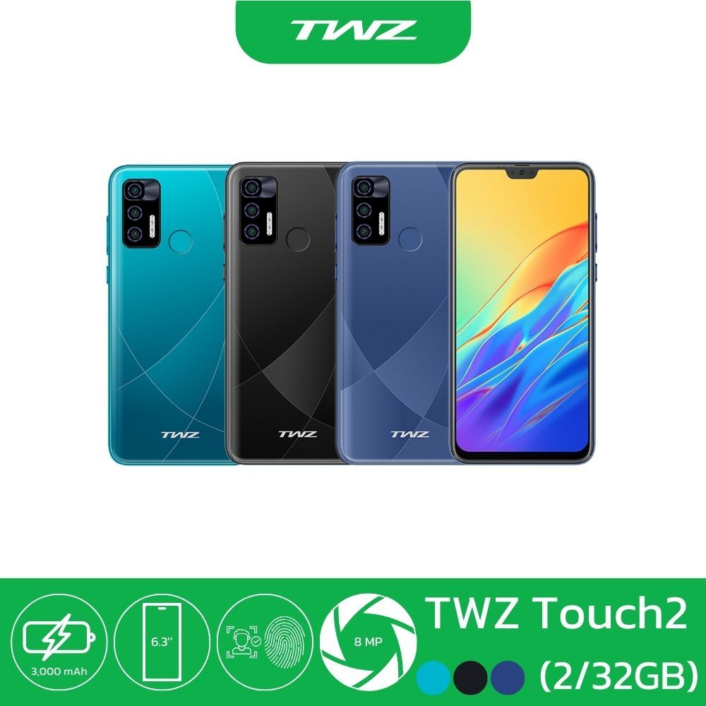 TWZ โทรศัพท์มือถือ รุ่น Touch2 หน้าจอ 6.3" รอบรับ4G HD Android 10  ประกันจอแตก 6 เดือน