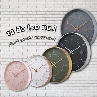 Silent quartz movement นาฬิกาแขวนผนัง -นาฬิกาแขวน วเลขนูน ขนาด 12 นิ้ว นาฬิกาแขวนผนัง นาฬิกทรงกลม