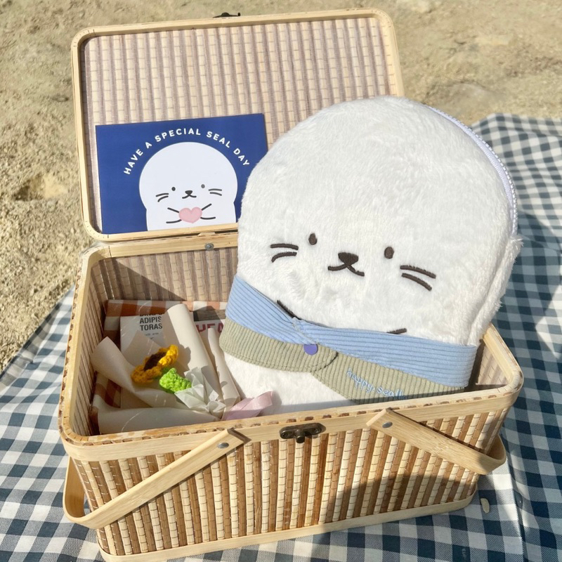 ชุดสำหรับตกแต่ง กระเป๋าไอแพด น้องแมวน้ำ🦭💗 *ไม่รวมกระเป๋า / 'Bear hat' and 'Blanket' for ipad macbook pouch - รูปที่ 4