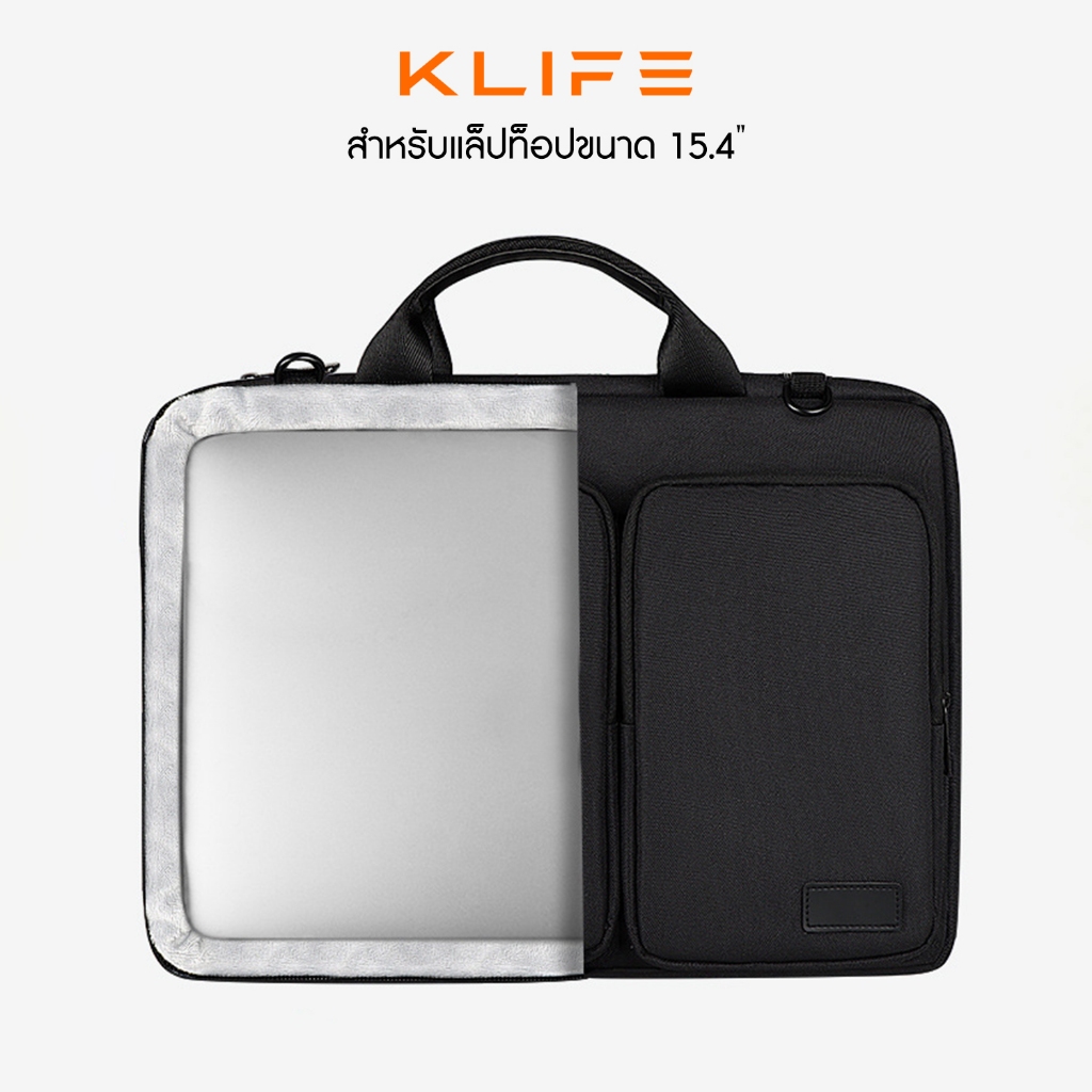 กระเป๋าโน๊ตบุ๊ค กระเป๋าสะพายข้าง 15.4นิ้ว KLIFE Laptop Protect Bag หนาพิเศษ กันกระแทก360 กันน้ำ - รูปที่ 2