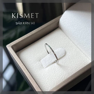 Kismet แหวนมินิมอล ตัวเรือนสแตนเลส สีเงิน Silver หน้ากว้าง 1 มิล ทรงเหลี่ยม Gray & Gold Jewelry [KRN141]