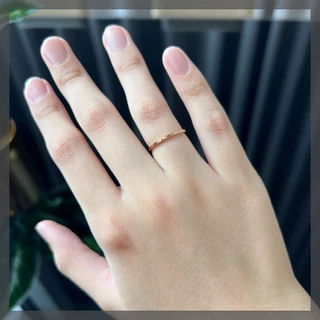 Kismet แหวนมินิมอล ตัวเรือนสแตนเลส สีโรสโกลด์ Rose Gold หน้ากว้าง 1 มิล ทรงเหลี่ยม Gray & Gold Jewelry [KRN141]