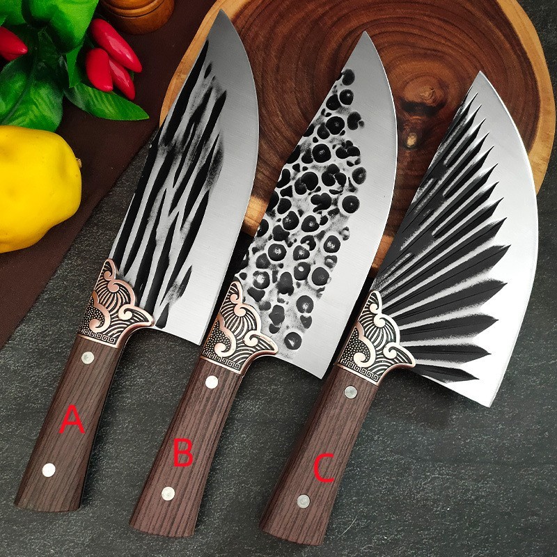 E75 มีดเชือดสัตว์ มีดหั่นเนื้อ มีดหั่นผัก มีดหั่น32.5ซม. - รูปที่ 2