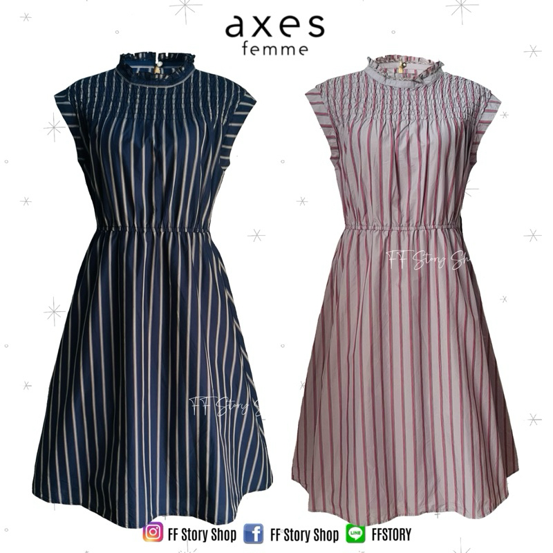 เดรสคอปีนแขนล้ำ axes femme มือสอง