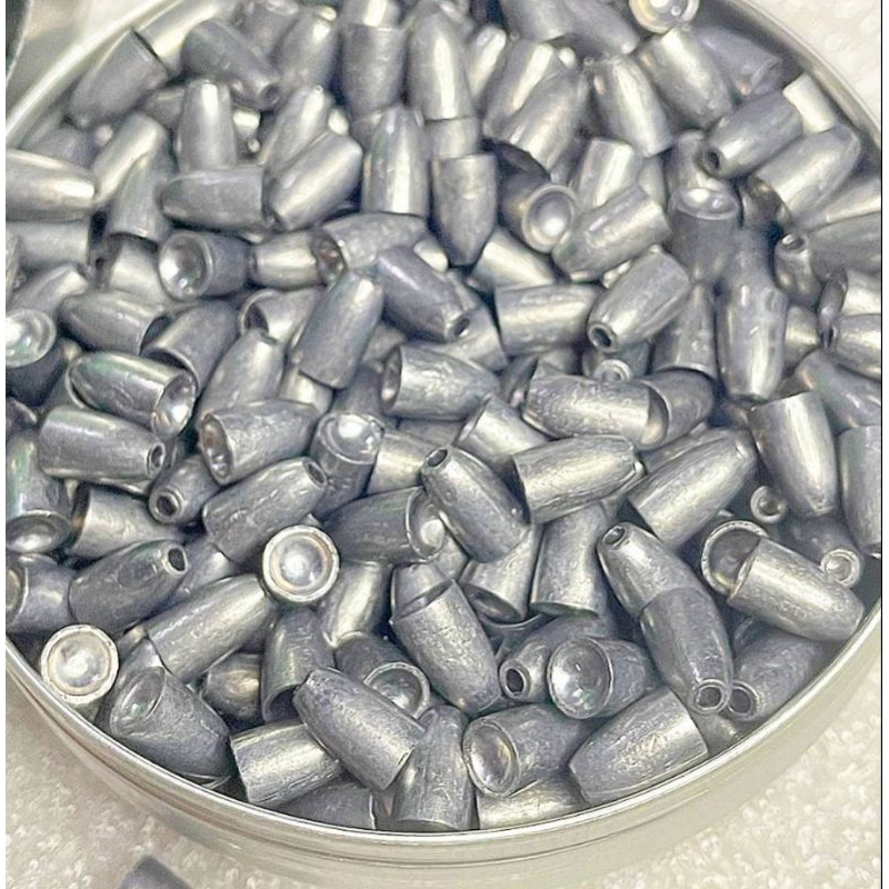 ตัวถ่วงตะกั่วตกปลา (Slug) ใช้สำหรับถ่วงขันเบ็ด เบอร์#2 #3 ขนาด5.5และ6.35 บรรจุตลับอย่างดี