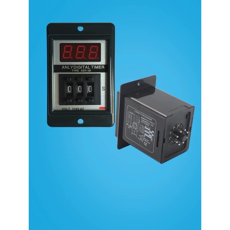 รีเลย์ตั้งเวลาจอแสดงผลดิจิตอลแบบหน้าปัด ASY-3D 220VAC 0-999M คาคาึไม่รวม vat สินค้ามาตราฐาน