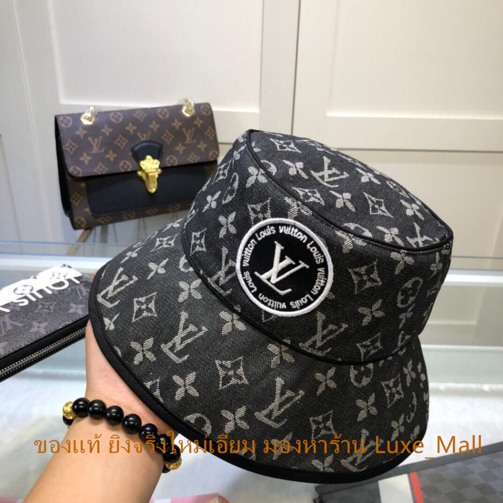 ของแท้ ยิงจริงใหม่เอี่ยม LV Louis Vuitton ฤดูร้อนหมวกชาวประมงเย็บปักถักร้อยใหม่หมวกผู้ชายอเนกประสงค์