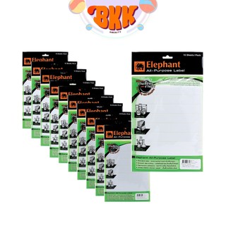 ELEPHANT กระดาษสติ๊กเกอร์  ป้ายสติ๊กเกอร์ แล็บสติ๊กเกอร์ ตราช้าง รุ่น A1 - A18 บรรจุ 15 แผ่น / 1 แพค