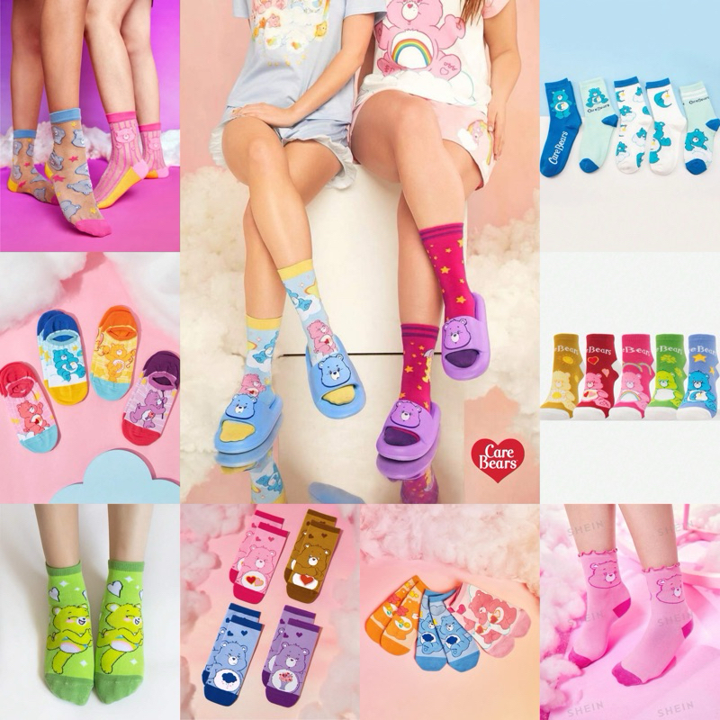 พร้อมส่ง❤️‍🔥 รวมถุงเท้าน่ารัก หมีแคร์แบร์ Care Bears ลิขสิทธิ์แท้ 100% จาก SHEIN X