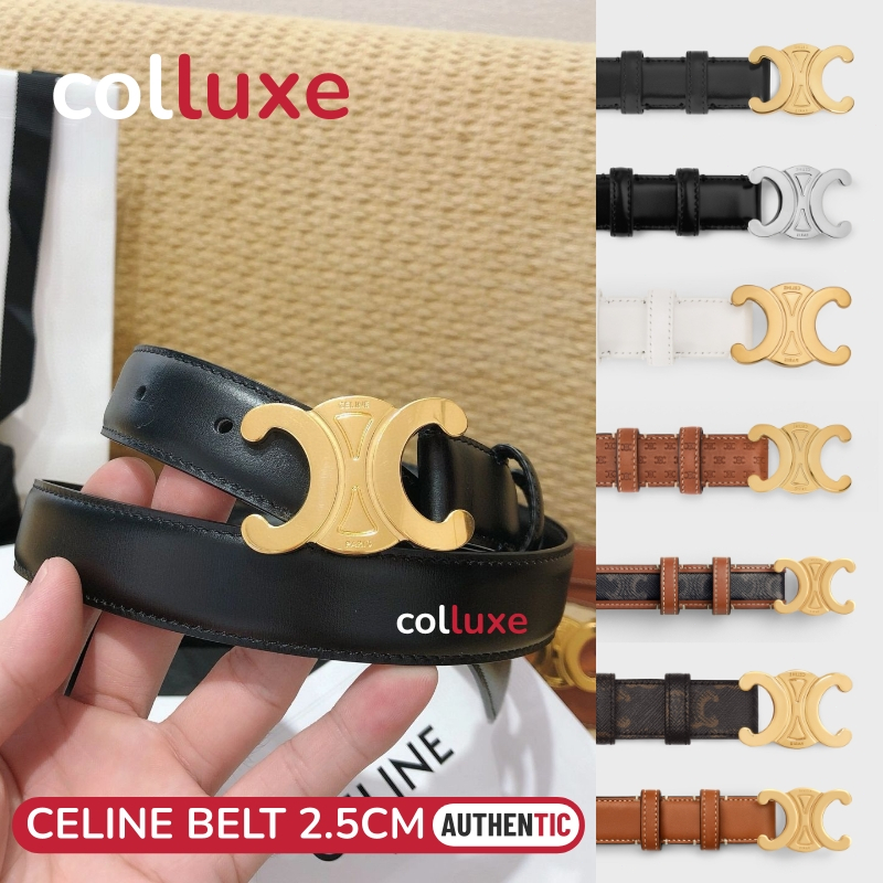 เซลีน NEW Celine TRIOMPHE Women‘s Belt 2.5cm เข็มขัดสตรี Cow leather หนังวัว