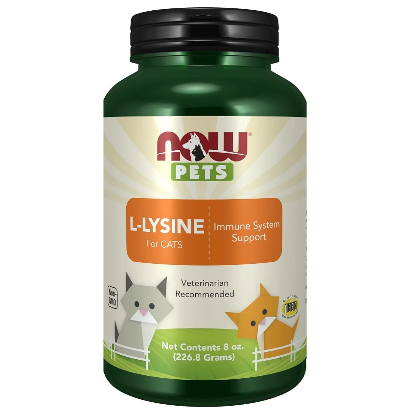 Now Pets L-Lysine Cat ไลซีนแมว เสริมภูมิแมว (ชนิดผง) Exp: 11/2029 ผลิตอเมริกา