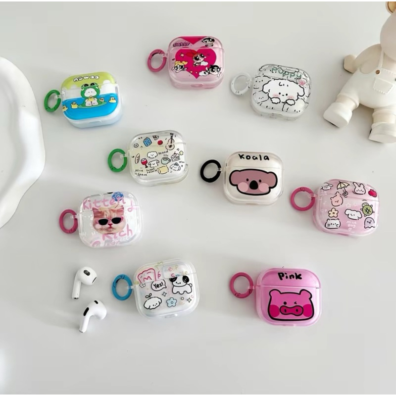 เคสแอร์พอร์ต(ไม่มีหูฟังคะ) หูฟังไร้สาย ลายคสซิลิโคนนิ่ม ลายการ์ตูน 3D สําหรับ AirPods 1/2 gen1 pro AirPods3