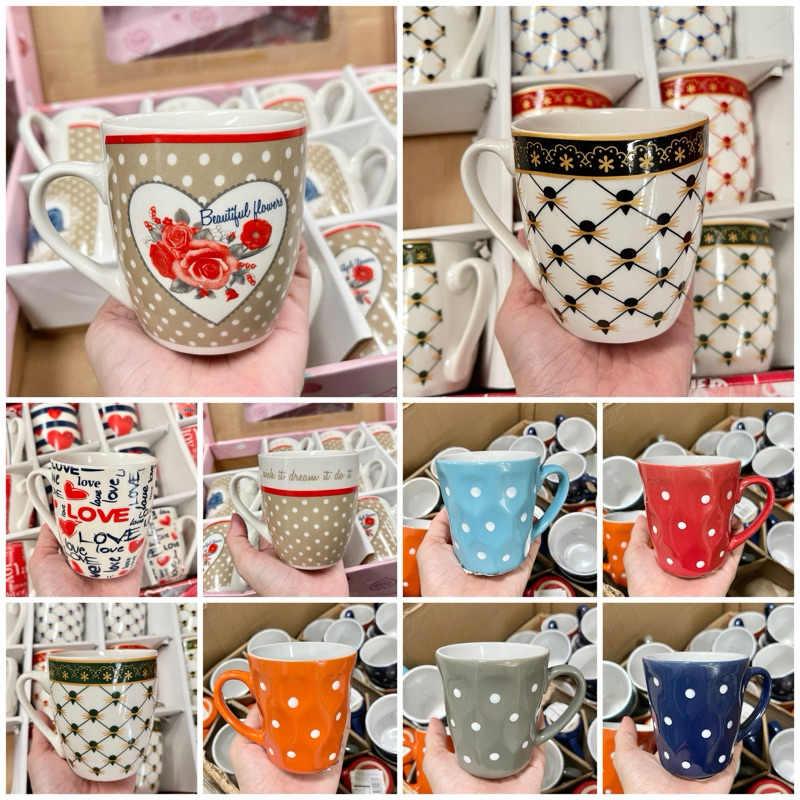 แก้วกาแฟ 7x8 ซม. กระเบื้อง/เซรามิค ลายสวยลายชัด