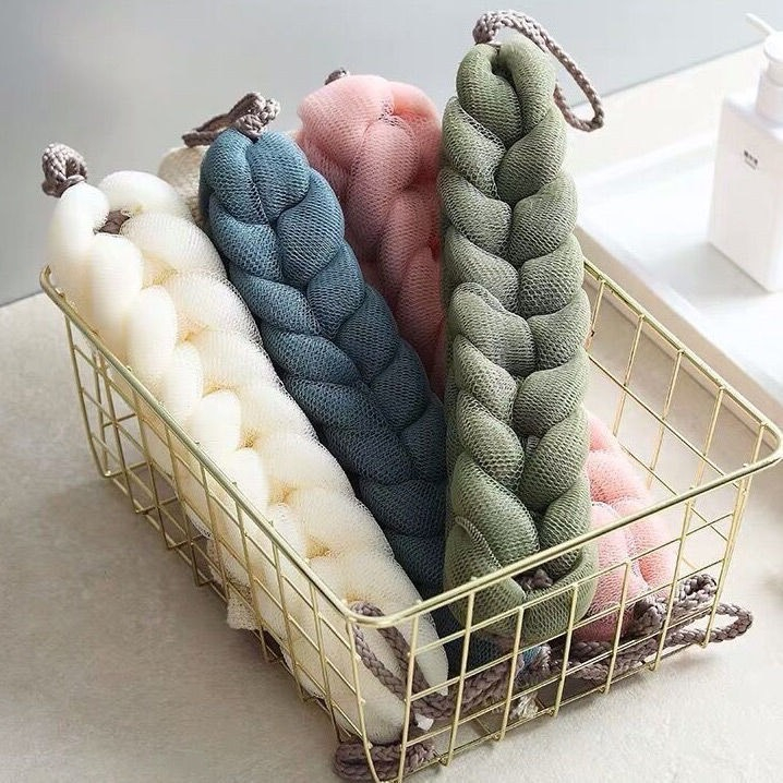 ใยขัดตัว แบบยาว แน่นนุ่ม ไม่บาดผิว คงทนใช้ได้นาน ไม่ยืดง่าย ตาข่ายถูตัว ตาข่ายขัดหลัง ตาข่ายอาบน้ำ ใยขัดหลัง ใยถูหลัง