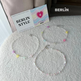 Beberlin สร้อยคอลูกปัด จี้เชอรี่ จี้ดอกไม้ งานแฮนเมด / No : MN-2