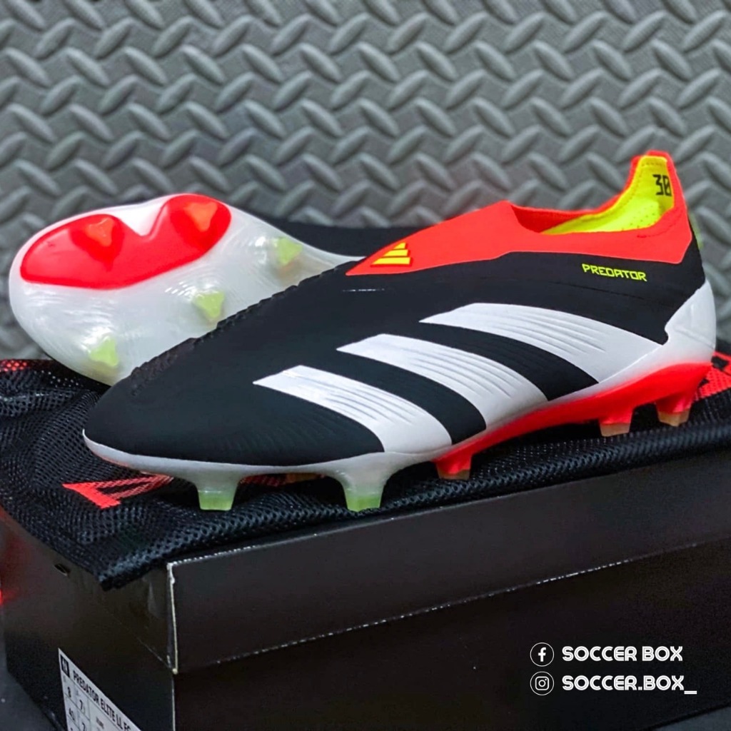 รองเท้าสตั๊ด Adidas Predator Elite + FG ตัวท็อป ไร้เชือก ของเเท้ 100%