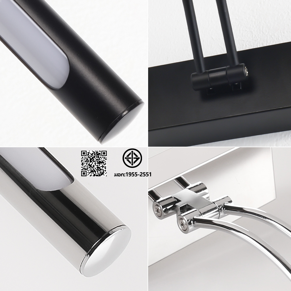 โคมไฟห้องน้ำสีเงิน ไฟหน้ากระจก LED โคมไฟติดผนังสไตล์โมเดิร์น AC220V 12W 16W โคมไฟติดผนังในร่มคุณภาพสูง Wall Light - รูปที่ 7