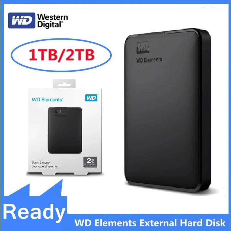 WD External Harddisk 1TB/2TB ฮาร์ดดิสก์แบบพกพา USB 3.0 ฮาร์ดดิสก