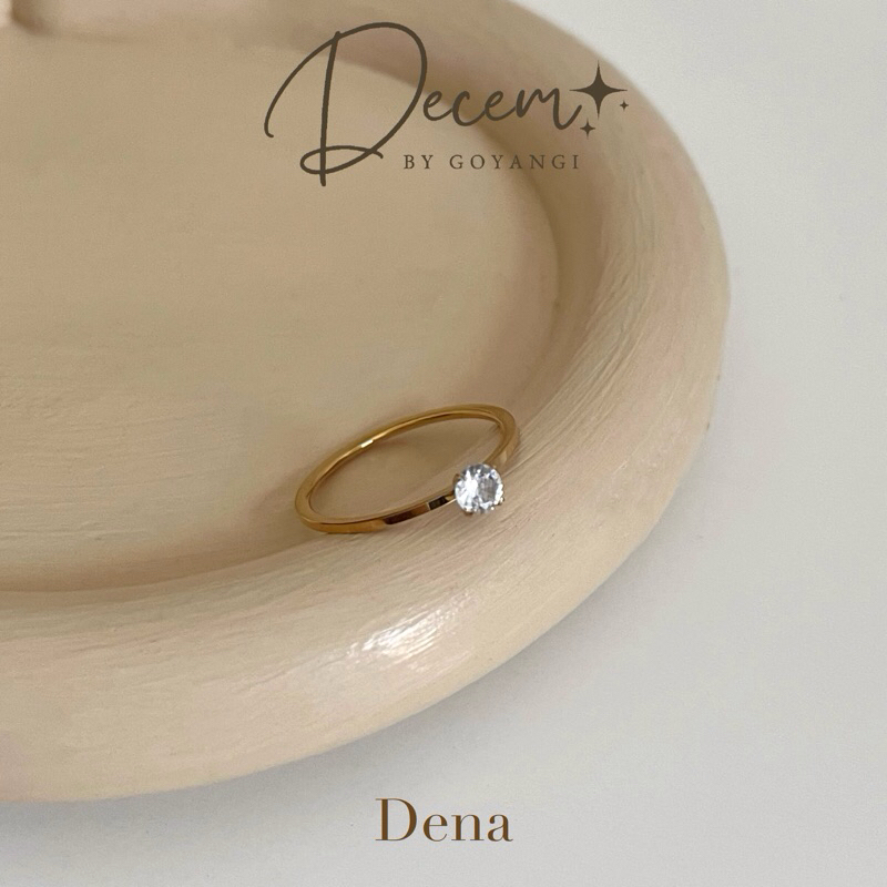 Decem- แหวนเม็ดชูรุ่น Dena สแตนเลสสามารถใส่โดนน้ำได้ ไม่ลอกไม่ดำ