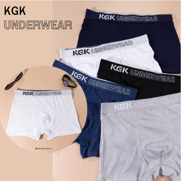 KGK Underwear 1ตัว กางเกงในชายขาสั้น กางเกงในบ็อกเซอร์ งานคุณภาพยืดหยุ่น เนื้อผ้านิ่มใส่สบายไม่อึดอัด ผ้าระบายอากาศได้ดี