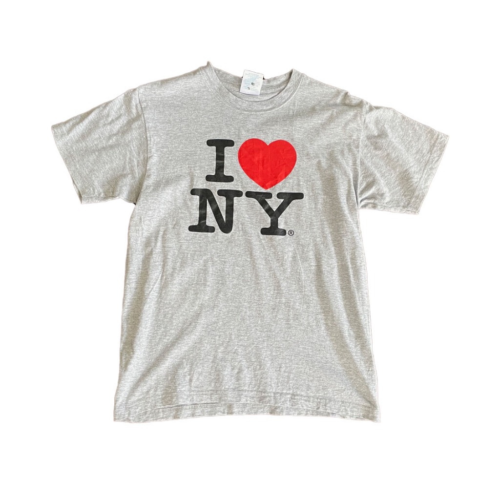 เสื้อยืดวินเทจ Vintage I love NY T-Shirt ของแท้ สีเทา