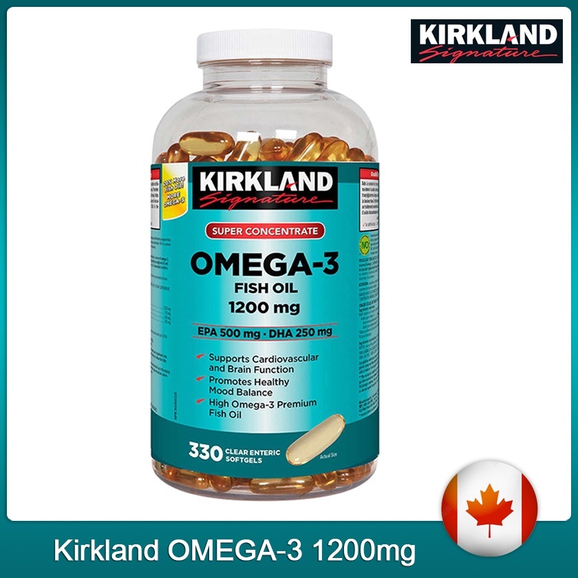 (Exp.06/2027)Kirkland Fish Oil OMEGA-3 fish oil 1200mg 330 Softgels ผลิตภัณฑ์เสริมอาหาร น้ำมันปลา-ที