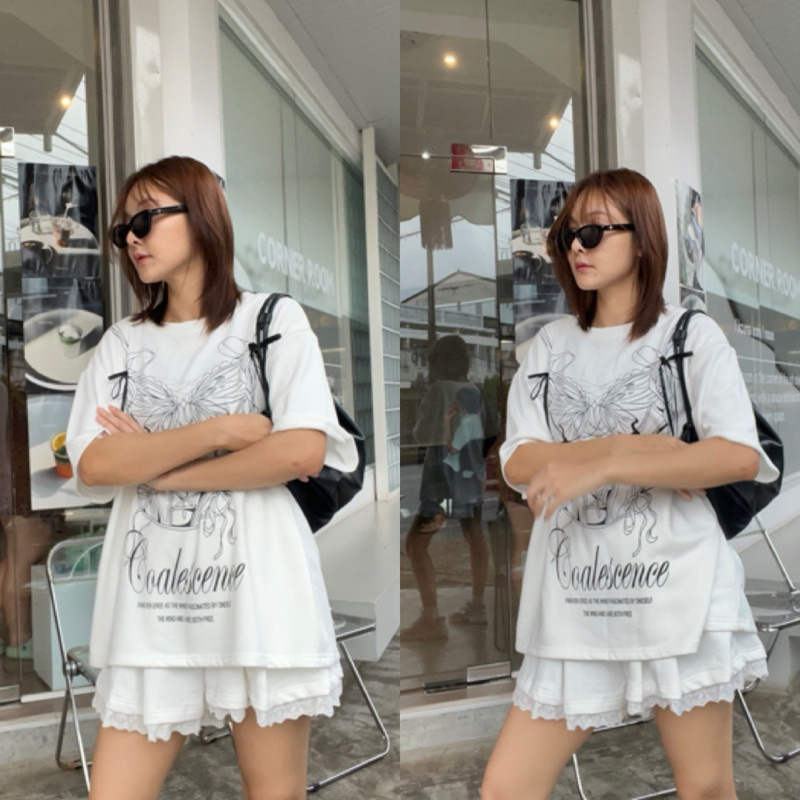 ชุดเซ็ต(คอร์เซ็ทผีเสื้อ)ชุดเซ็ตเสื้อ+กางเกงจีบ