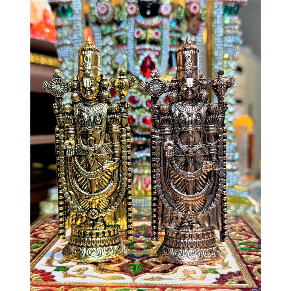 พระนารายณ์ บาลาจี สูง 5 นิ้ว งานอินเดีย วัสดุโลหะ