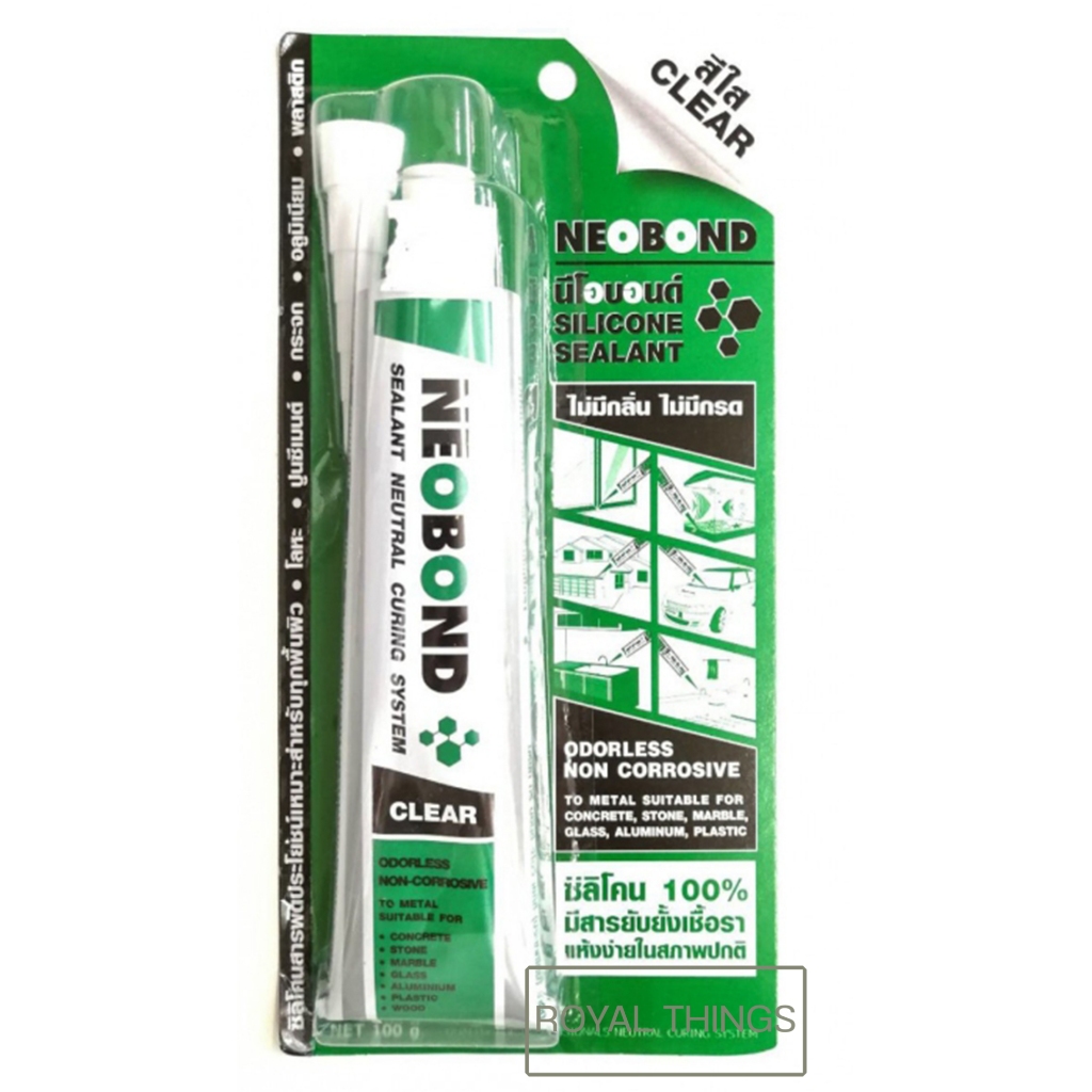 NEOBOND กาวตู้ปลา กาวติดตู้ปลา ซิลิโคน ไร้กรด  สีใส No.4 ขนาด 100G
