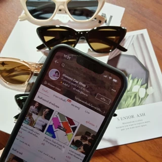 🔥พร้อมส่ง🔥 แว่นตาแฟชั่น แว่นตากันแดด ||18168|| ทรงแคทอาย [[ร้านไทย🇹🇭จัดส่งจากกรุงเทพ]]