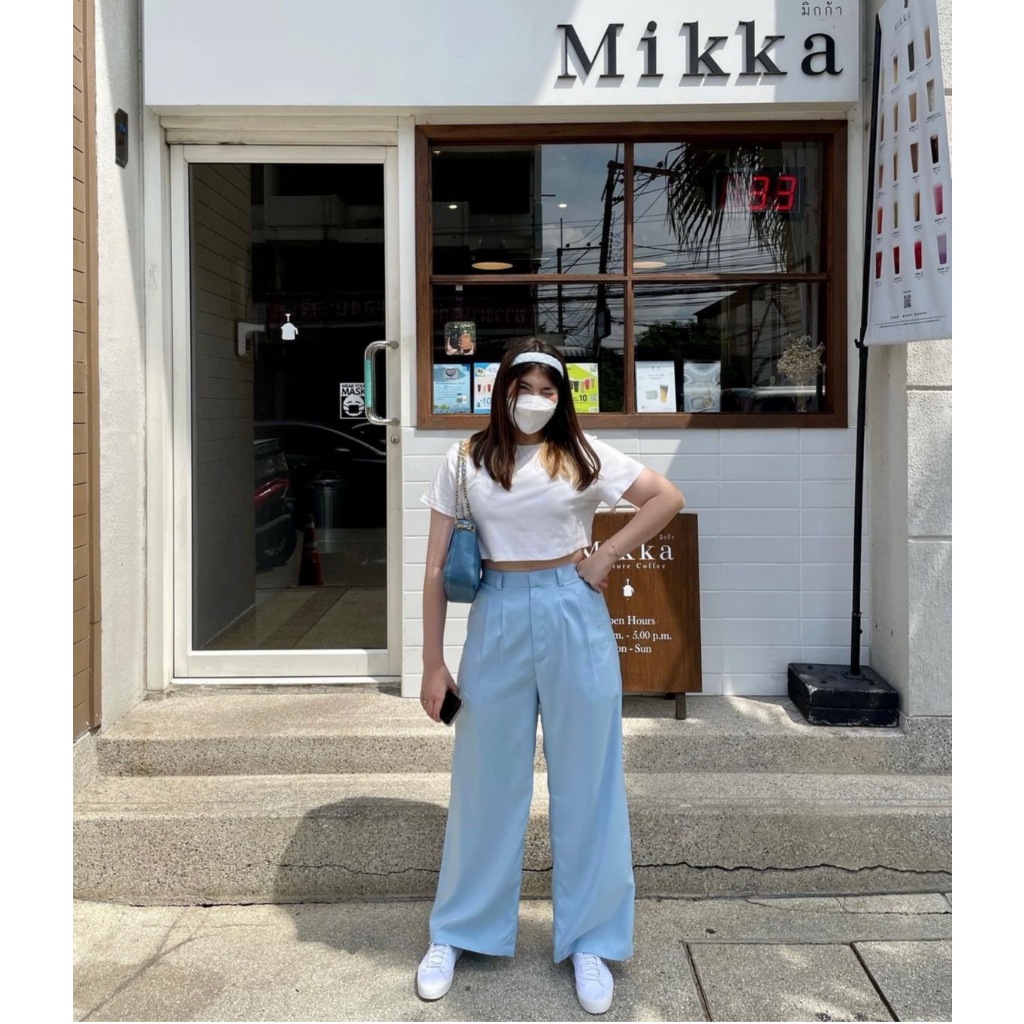 กางเกงขายาว แบรนด์ดังขวัญใจสาว plussize 💖💖 Curveg.bkk สีSky blue