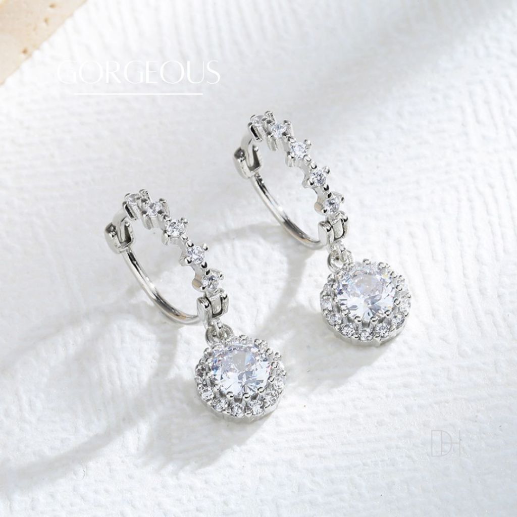 DH✨ต่างหูเงินแท้ Gorgeous ตุ้มหูเงิน ต่างหูเล็ก ต่างหูเงิน ตุ้มหูเพชร ต่างหูแฟชั่น ตุ้มหูเงินแท้