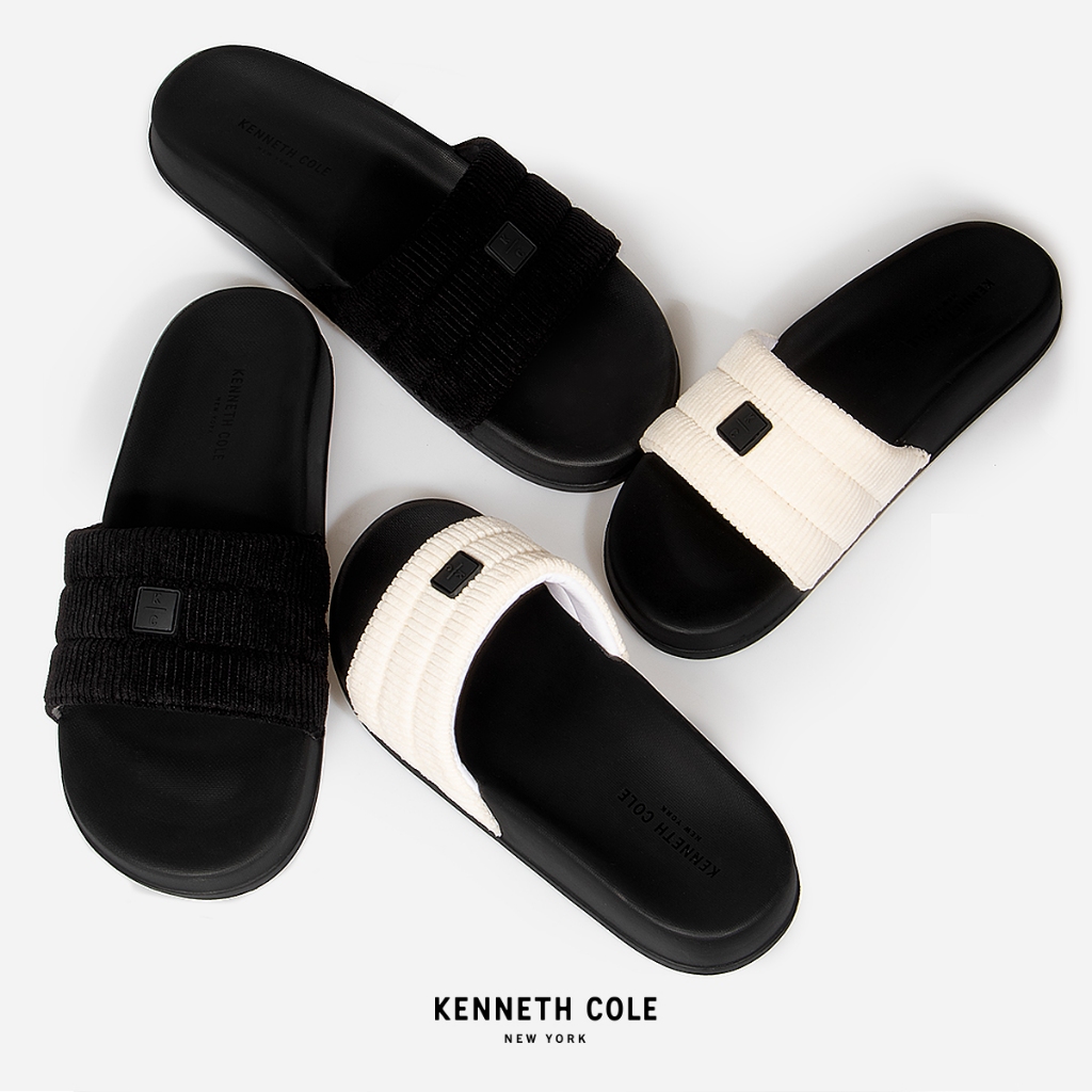 KENNETH COLE รองเท้าแตะผู้หญิง รุ่น EVE BLACK/ WHITE สีดำ/ ขาว ( SAN - RS91052SY )