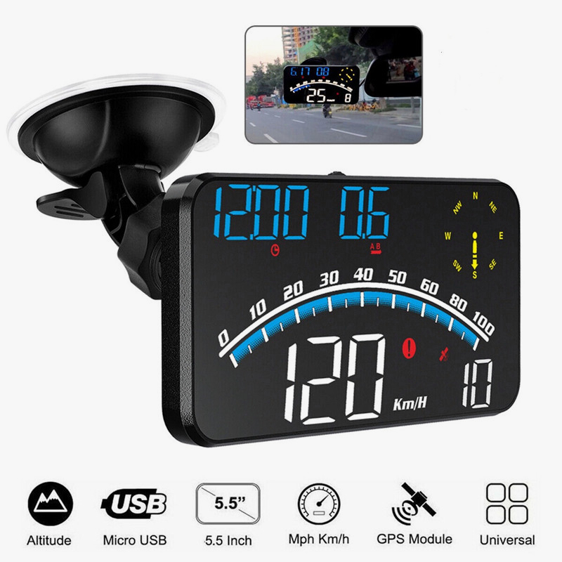 ไมล์รถยนต์ G10 GPs รถยนต์หัวขึ้นแสดง USB รถ HUD นิ้ว ไมล์ดิจิตอล แสดงความเร็วรถ บอกกิโล สำหรับรถบรรท