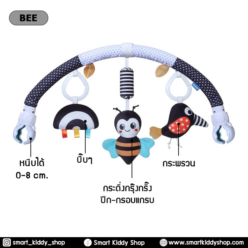 Smart kiddy shop โมบายติดรถเข็น คาร์ซีท โมบายติดเปล สีขาว-ดำ : Bear / Bee ( ของเล่นเด็กอ่อน ของเล่นเสริมพัฒนาการ ) รูปที่ 3
